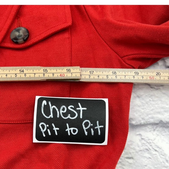 Cabi Playdate Jacket Red Blazer Utility Pocket Stretch Womens Size 6 Office - Picture 7 of 9
